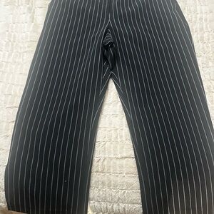 Express Black Pinstripe Cropped Trousers